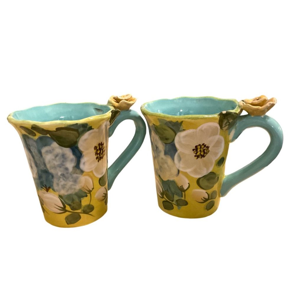 California Garden Certified International Mug Set Flowers Decorative Statement